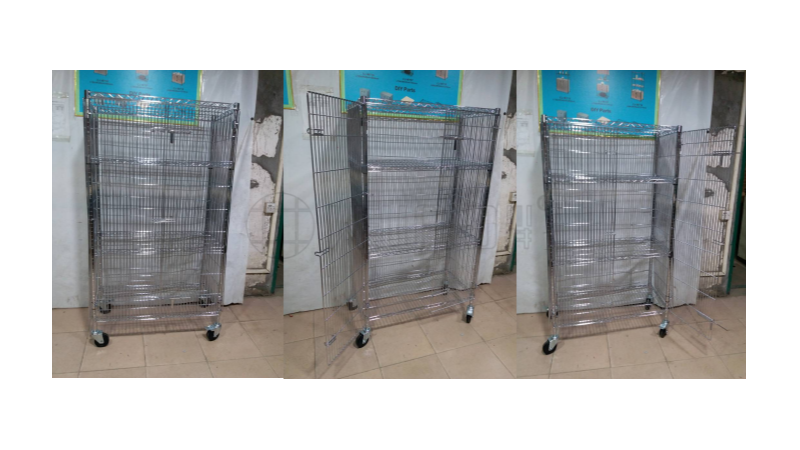 新款商用四層金屬?lài)W(wǎng)車(chē)籠車(chē)分享
