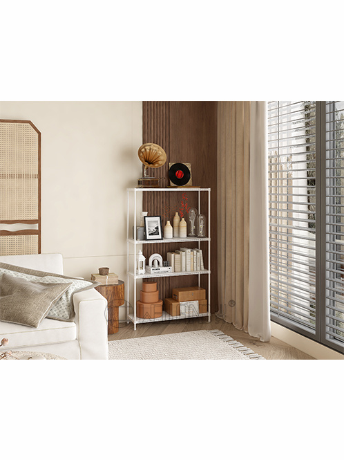 白色洞洞板落地置物架