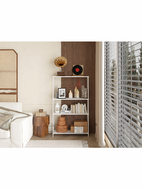 白色洞洞板落地置物架