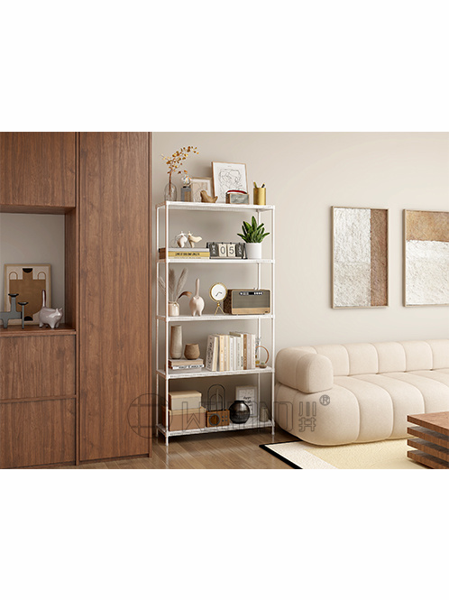 白色洞洞板落地置物架