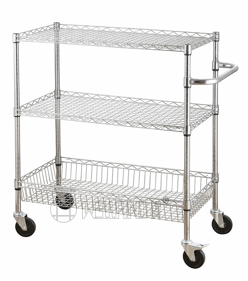 暢銷中東市場(chǎng)三層電鍍帶網(wǎng)籃推車推介-中山常勝-WELLAND川井 (2)