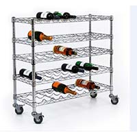 出口標準_紅酒儲放架_五層可調層距的紅酒展示陳列層架_鍍鉻（1）