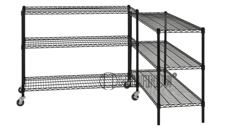 多功能六層帶萬(wàn)向輪貨架分享