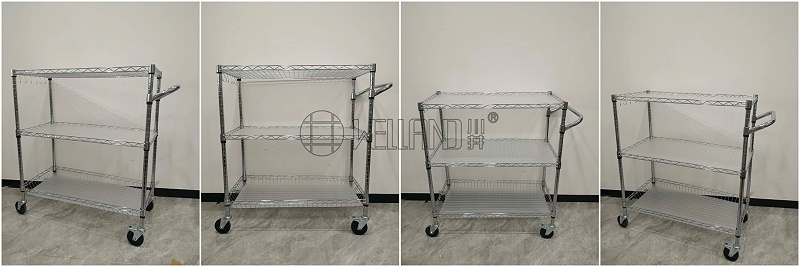 電商暢銷三層帶方格網商用推車分享-川井