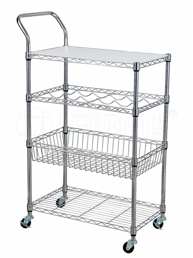 廚房用多功能四層金屬小餐車