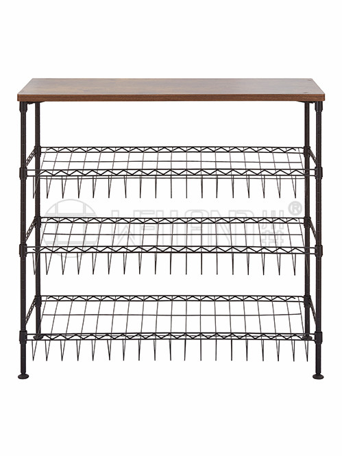 復古風多層鋼木鞋架