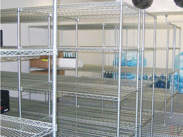 不銹鋼線網(wǎng)層架_大尺寸承重高工業(yè)廚房冷庫用食品儲藏貨架
