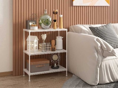 家居三層可調節穿孔金屬置物架