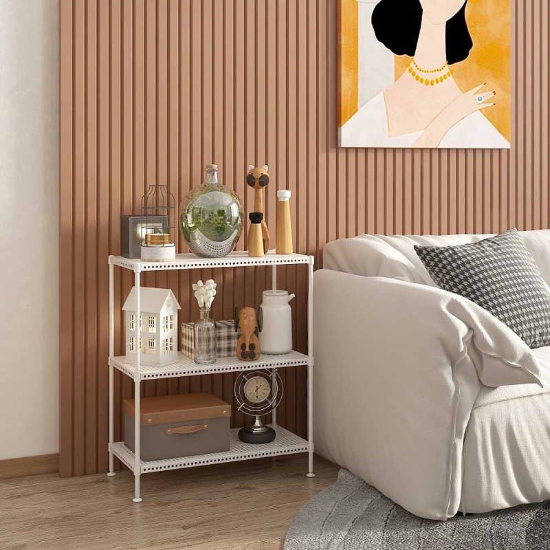 家居三層可調節穿孔金屬置物架