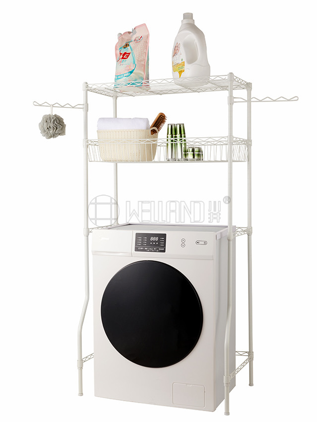 滾筒翻蓋洗衣機金屬收納架 可調節洗衣房洗衣機架 