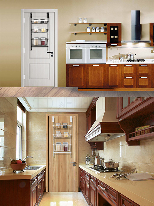 廚房門后懸掛網籃架-臥室雜物架門后掛籃架-金屬噴粉防潮耐腐蝕-小型網籃收納架-川井 (5)