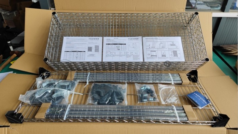 重型商用線網貨架電商包裝簡述