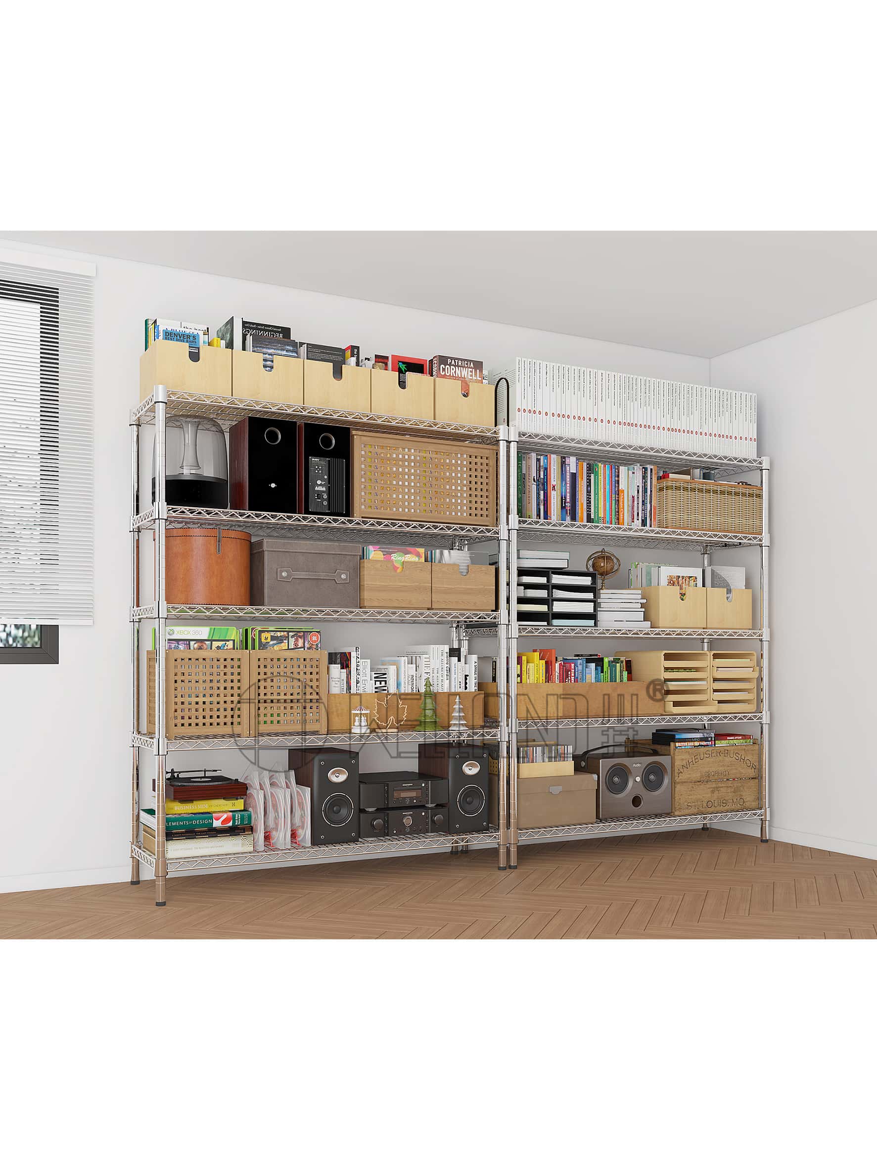 五層可調(diào)鍍鉻層架 五層可調(diào)鍍鉻層架