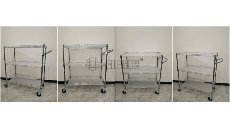 電商暢銷三層帶方格網商用推車分享