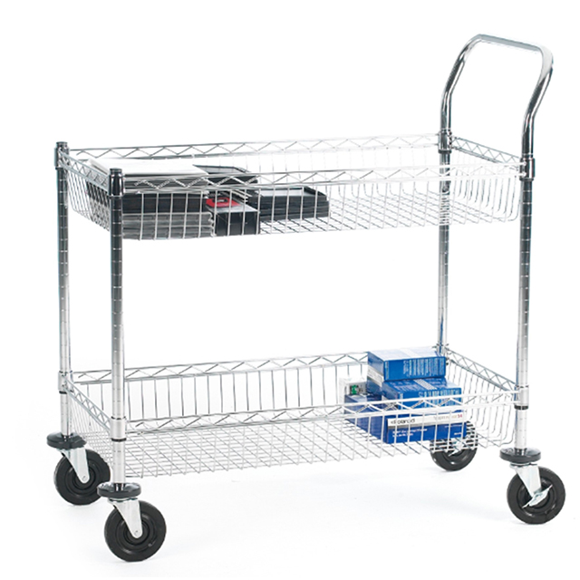 可定制_安裝簡易物料手推車_倉庫周轉車二層帶輪