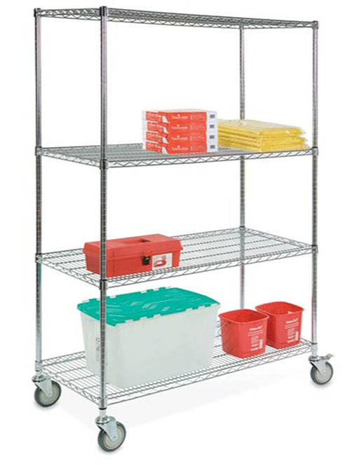 四層電鍍鉻重型多功能線網(wǎng)貨架層架儲物架