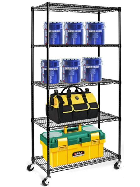 地下室車庫(kù)倉(cāng)庫(kù)收納架 可移動(dòng)鐵制線網(wǎng)置物架