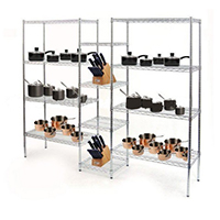 可調節層距樣品間商品陳列展示線網鍍鉻層架_DIY組合金屬架